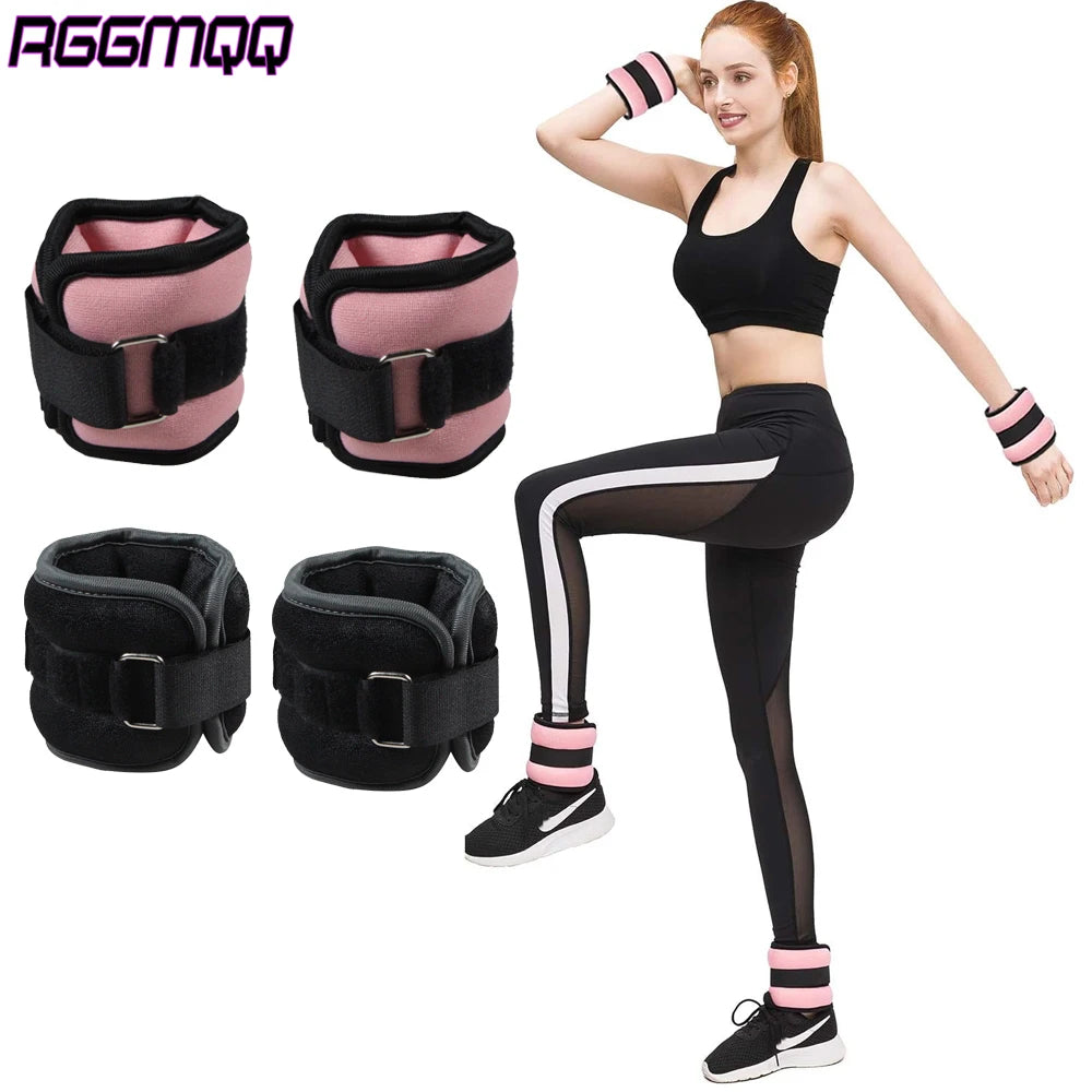1Pair Adjustable Ankle & Wrist Weights (0.5kg/1kg) - Neoprene Leg Arm Straps for Running, Yoga - Strength Training for Women Men Beauty World Shop