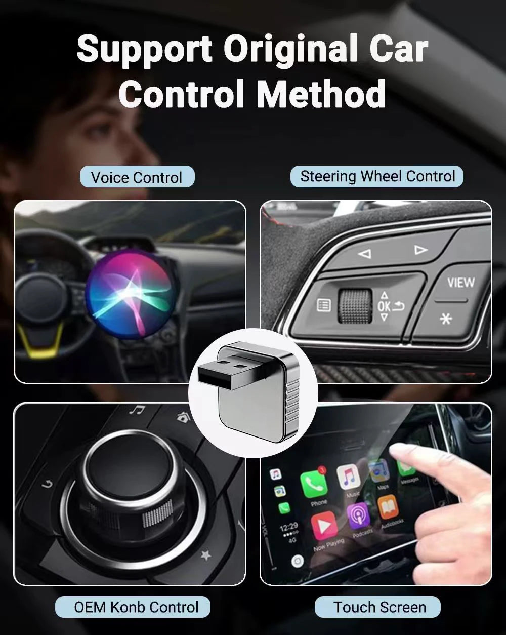 XUDA 2 in1 Wired to Wireless CarPlay Android Auto Adapter for OEM Car Stereo With USB Dongle Smart Mini Box Plug and Play Blueto Beauty World Shop