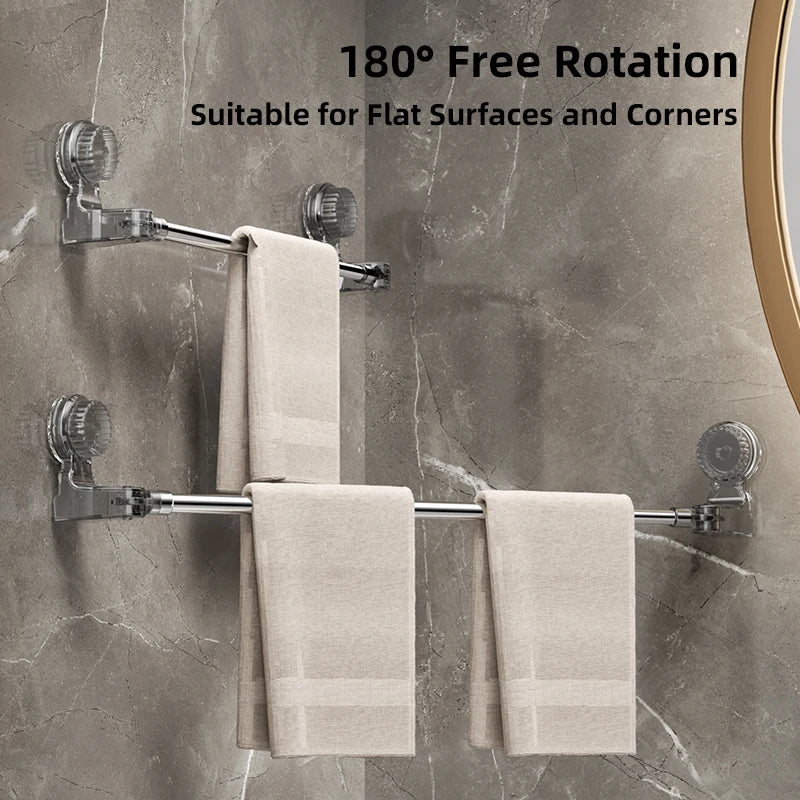Towel Bar Adjustable 40cm to 60cm Bathroom Towel Rack SUS304 Stainless Steel Towel Rack Wall Mounted Towel Holder Beauty World Shop