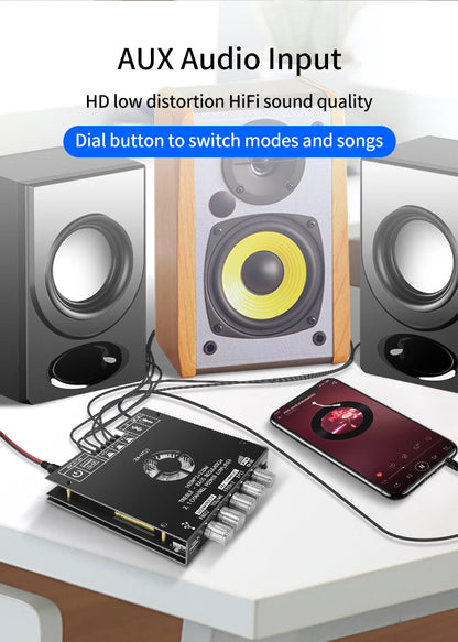 Bluetooth Digital Power Amplifier Board Module TDA7498E160W+160W+220W  High and Low Tone Subwoofer Amplifier AUX/USB ZK-HT21 Beauty World Shop