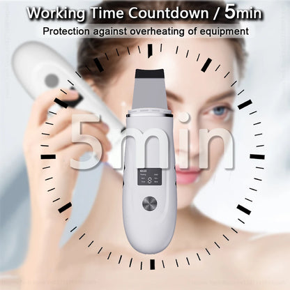 Ultrasonic Face Scrubber Facial Peeling Skin Scrubber Deep Facial Cleaning Spatula Acne Pore Ultrasonic Scrubber Facial Cleanser Beauty World Shop