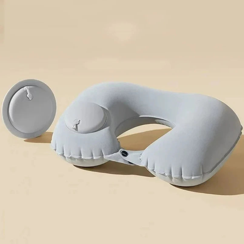 Inflatable Travel Neck Pillow U-shaped Cervical Orthopedic Protection Pillow Outdoor Portable Foldable Pillow Travel Essentials Beauty World Shop