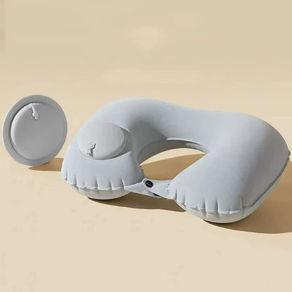 Inflatable Travel Neck Pillow U-shaped Cervical Orthopedic Protection Pillow Outdoor Portable Foldable Pillow Travel Essentials Beauty World Shop