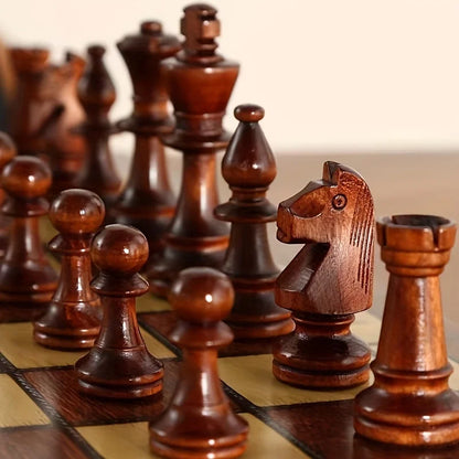 44cm/ 17.3inWooden folding chess set felt game board inside store adult gift family game board Beauty World Shop