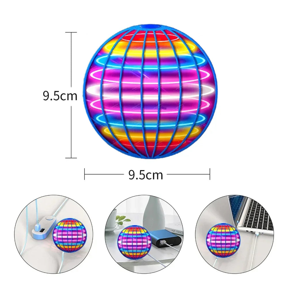 Flying Ball Children's Hand Controlled Color LED Cosmic Globe 360 ° Rotating Suspension Ball Suitable for Indoor and Outdoor Toy Beauty World Shop