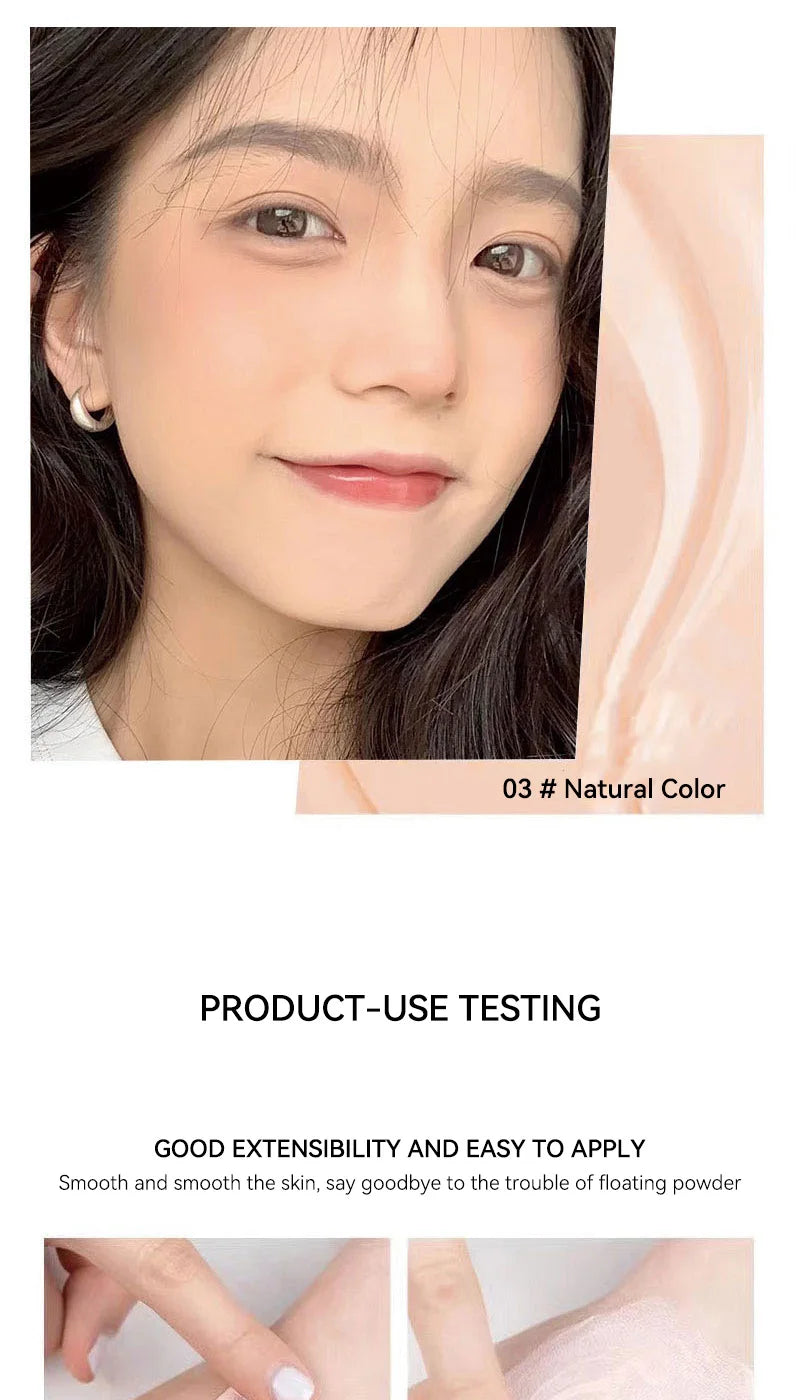 The liquid foundation is light, matte, naturally brightening, and does not come off makeup. The natural complexion is frosty, Beauty Trend Shop