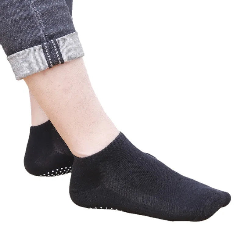 1pair Men's Cotton Non-slip Yoga Socks With Grips Breathable Anti Skid Floor Socks For Pilates Gym Fitness Size 39-44 Beauty World Shop