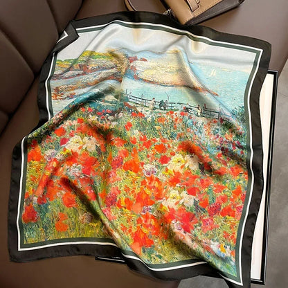 Scarf 100% Silk Bandana Women Square Scarves Wrap Kerchief Spring Fashion Luxury High Quality Headband Hijab Shawls 2026 Beauty World Shop