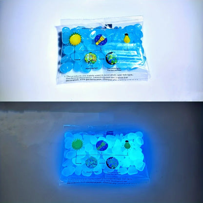 100pcs Glow In The Dark Pebbles, Resin Luminous Stones For Landscape, Garden Paths, Potted Plants, Parks, Aquarium Decor, Beauty World Shop