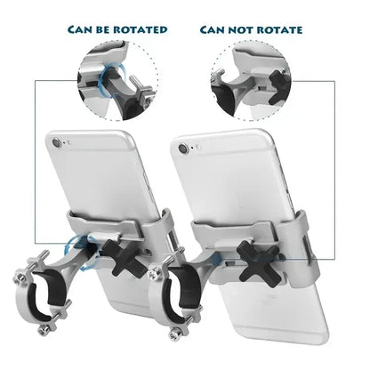 360 Rotate Metal Motorcycle Bicycle Phone Holder Aluminum Alloy Anti-slip Bracket Support GPS Clip Bike Phone Stand for iPhone Beauty World Shop