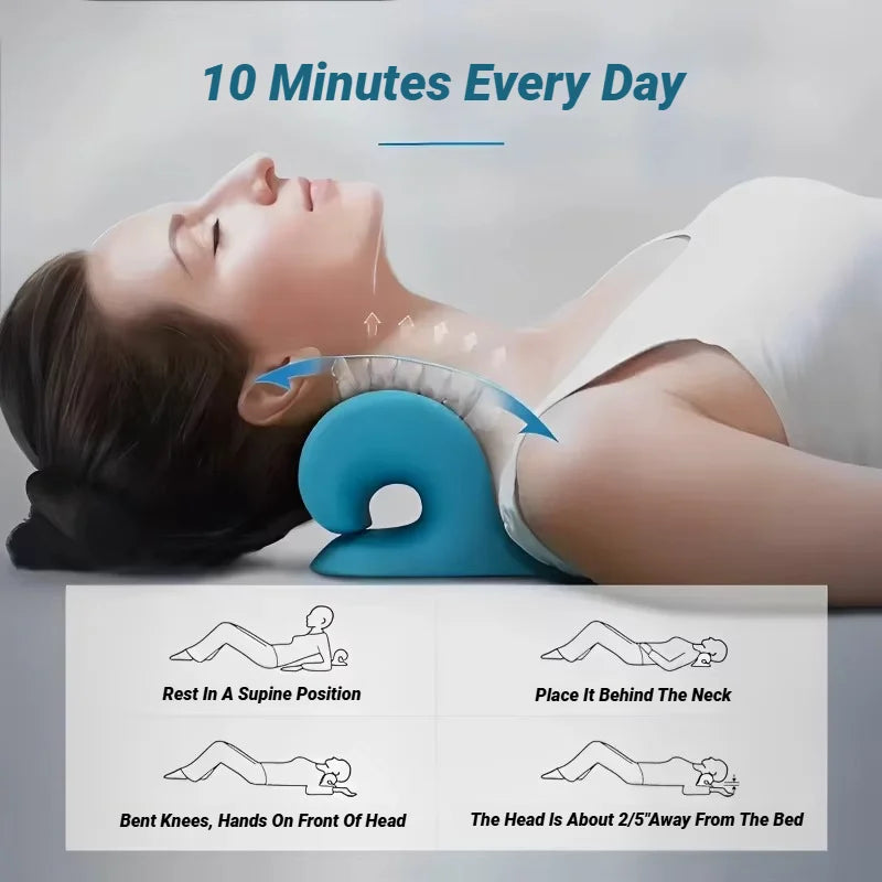 Neck Shoulder Stretcher Relaxer Cervical Spine Stretch Muscle Relaxation Traction Device Massage Pillow Correction Chiropractic Beauty World Shop