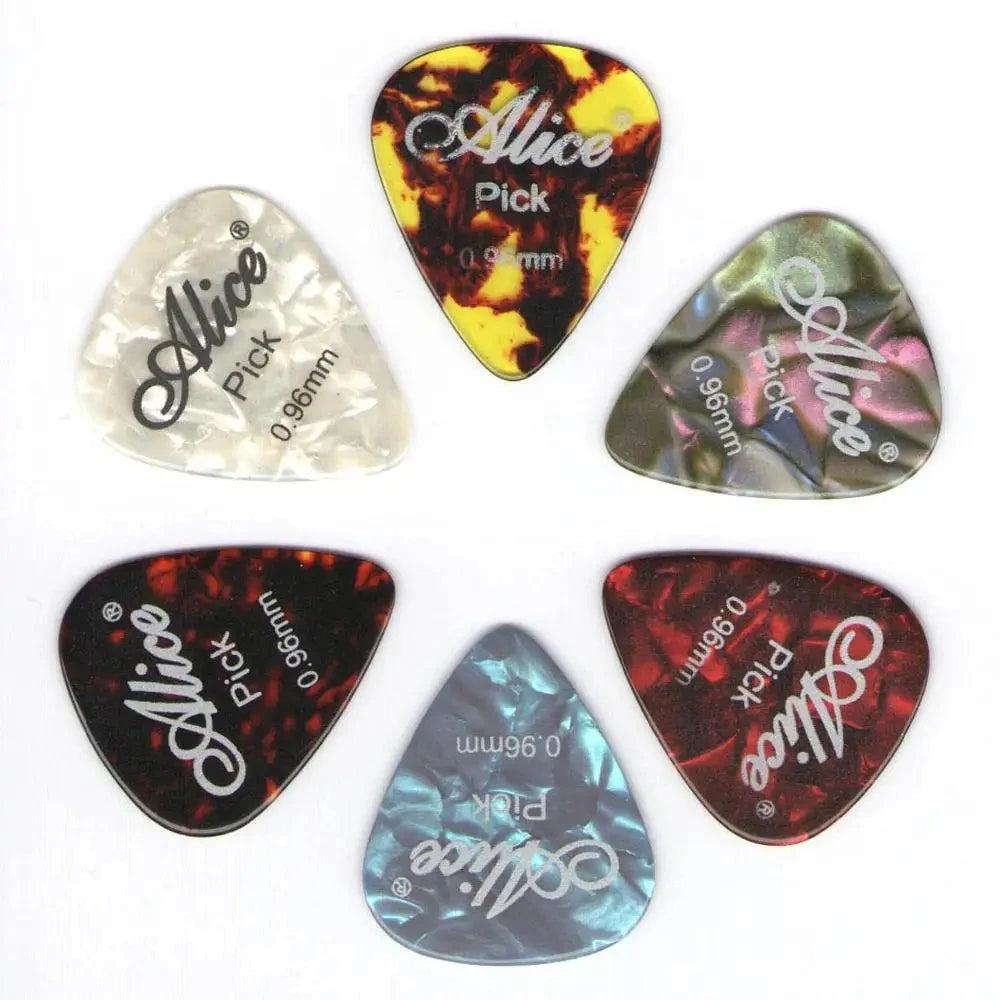 Alice Guitar Picks 6pcs Celluloid Mediator Thickness 0.46 0.71 0.81 0.96 1.20 1.50mm Electric Acoustic Guitar Accessories Beauty World Shop