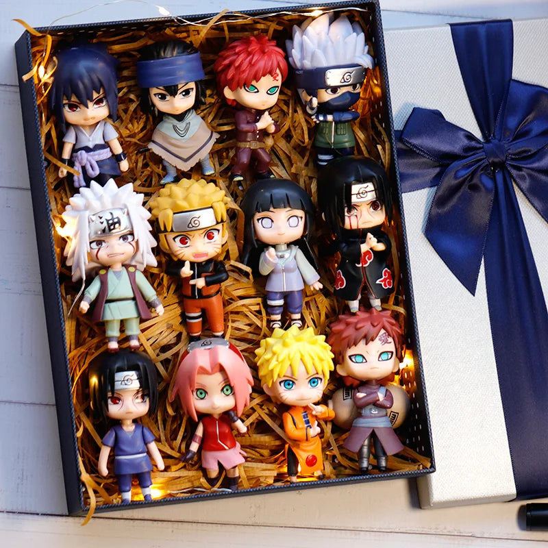 New 12pcs/set Anime Figure Naruto Shippuden Hinata Sasuke Itachi Kakashi Gaara Action Figure Q Version PVC Figures Toys  Gift Beauty World Shop