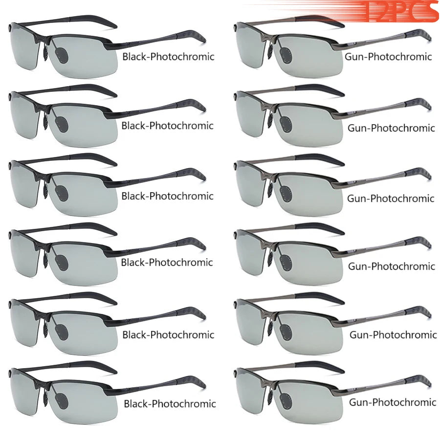 Men Photochromic Polarized Sunglasses Driving Fishing Chameleon Glasses Change Color Sun Glasses Day Night Vision UV400 Eyewear Beauty World Shop