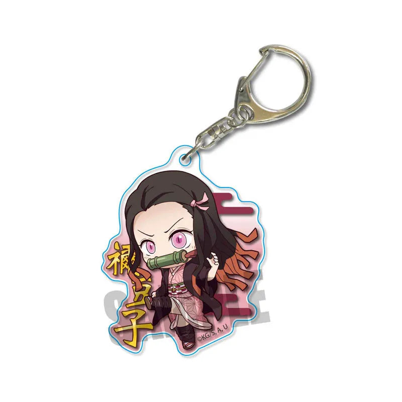 Demon Slayer doll toy Kimetsu No Yaiba Blade of Ghost Keychain Acrylic Pendant Car Key Chain Fans kids Xmas Gift Anime Jewelry Beauty World Shop