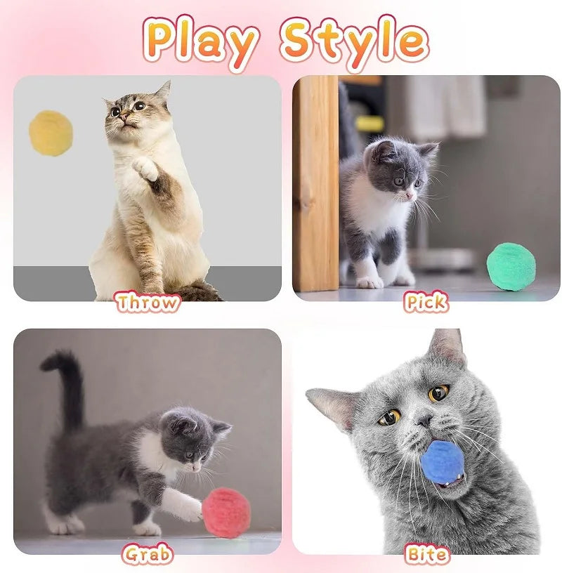 Cat Toys Interactive Launch Training Toy For Pet Kitten Creative Mini Shooting Gun Games Stretch Plush Ball Toys Pet Supplies Beauty World Shop
