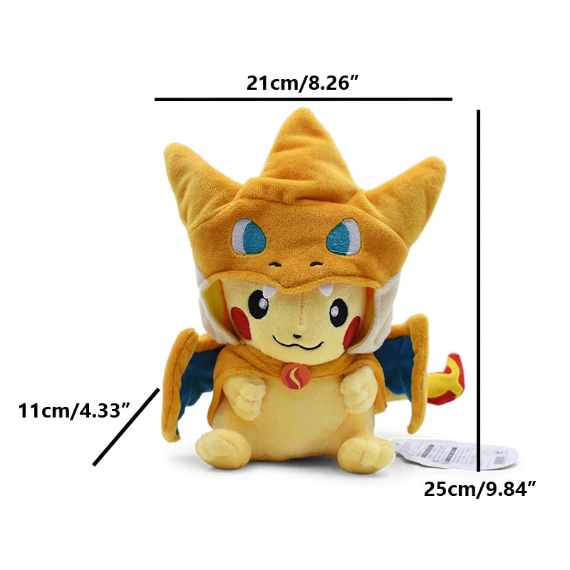 Cos Eevee Pikachu Cosplay Plush Toys Charizard Peluche Lucario Stuffed Animal Doll Collectible Gift,Cartoon 20-30CM Beauty World Shop