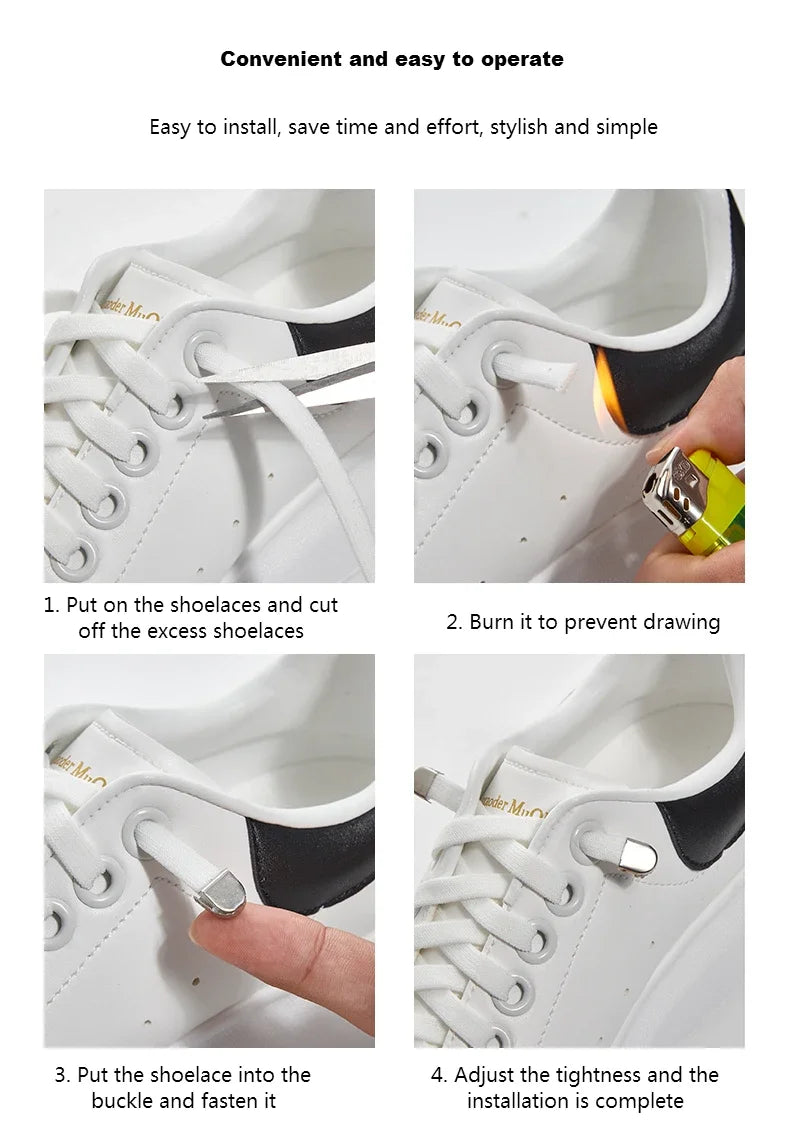 No tie Shoelaces for Shoes 8MM Flat Elastic laces Sneakers Kids Adult Quick Shoelace without ties Shoe Accessories Beauty World Shop