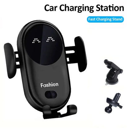 Infrared Induction Car Wireless Charger Stand Car Air Vent Clamp for iPhone 16~12 Pro Max Samsung Galaxy S25/S24 Fast Charging Beauty World Shop