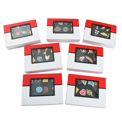 Pokemon Gym Badges Kanto Johto Hoenn Sinnoh Unova Kalos League Region Orange Islands Pins Brooches Box Set Pocket Monster Beauty World Shop