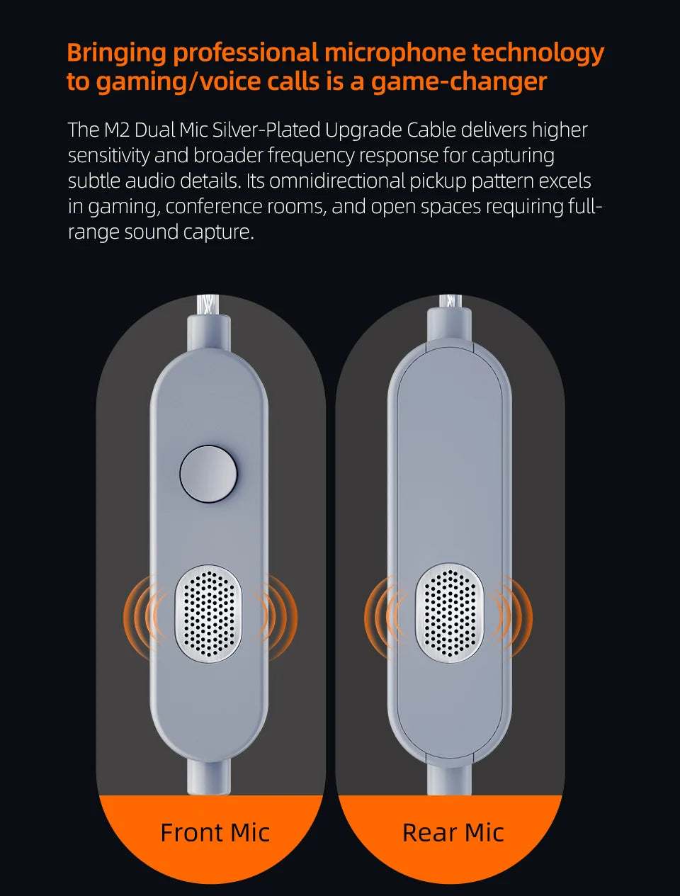  KZ M2 Dual Silver-Plated Upgrade Cable , High-definition With Dual Mic USB Type-C Earphone Upgrade Cable