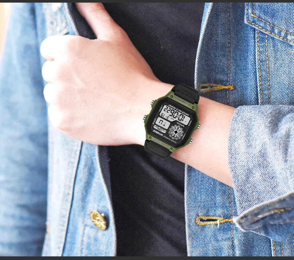 Synoke Outdoor Military Digital Watch For Men Fashion Retro Nylon Canvas Strap Sports Waterproof Watch Multifunctional Luminous Beauty World Shop