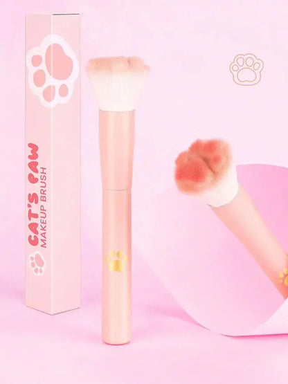 1pc New Cat Paw Blush Brush With Storage Box, Professional Makeup Tool Suitable For All Skin Types Beauty World Shop
