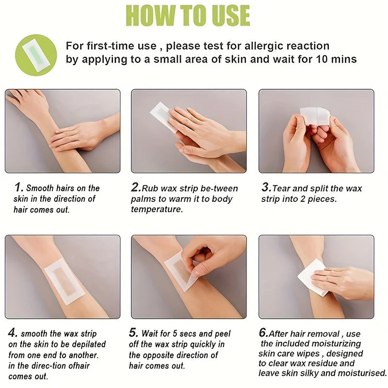 Professional Warning Tapes For Summer Hair Removal, Double Face Cold Warning Paper For Legs, Body, Face,6 Sticks, 10/20 Sticks Beauty World Shop