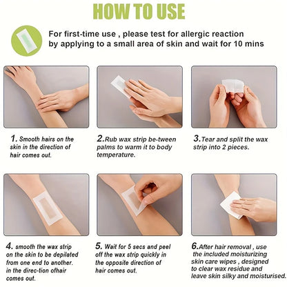 Professional Warning Tapes For Summer Hair Removal, Double Face Cold Warning Paper For Legs, Body, Face,6 Sticks, 10/20 Sticks Beauty World Shop