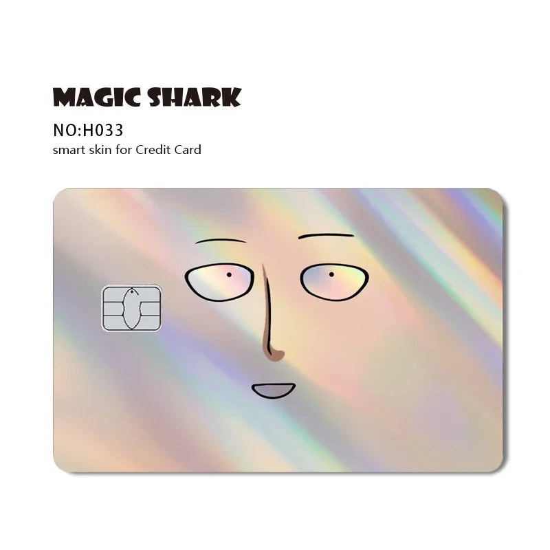 Magic Shark Skull Panda Hunter Broke Blue Eyes Dragon Laser Holographic Sticker Cover Film Skin for Credit Bank Debit Card Beauty World Shop