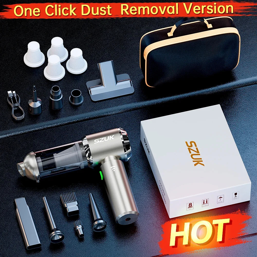 SZUK 985000Pa Car Vacuum Cleaner Portable Handheld Wireless Strong Suction Car Cleaner Cleaning Machine Mini Vacuum Cleaner Beauty World Shop