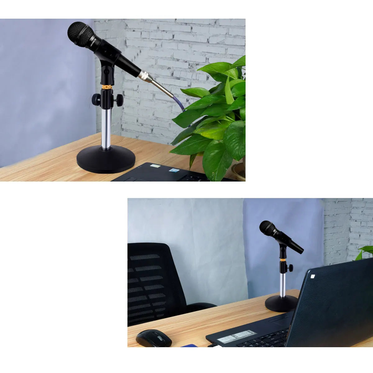 Portable Mic Stand Professional Pedestal Feet Adjustable Desk Holder Bracket Speech Live Fixing Frame Microphone Bracket Beauty World Shop