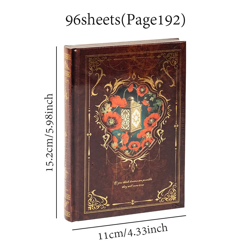 Mr.Paper 192pcs Vintage Style Notebook Set, Gold Foil Writing Pad for Journaling Note Taking, Retro Stationery Paper Sheets Beauty World Shop
