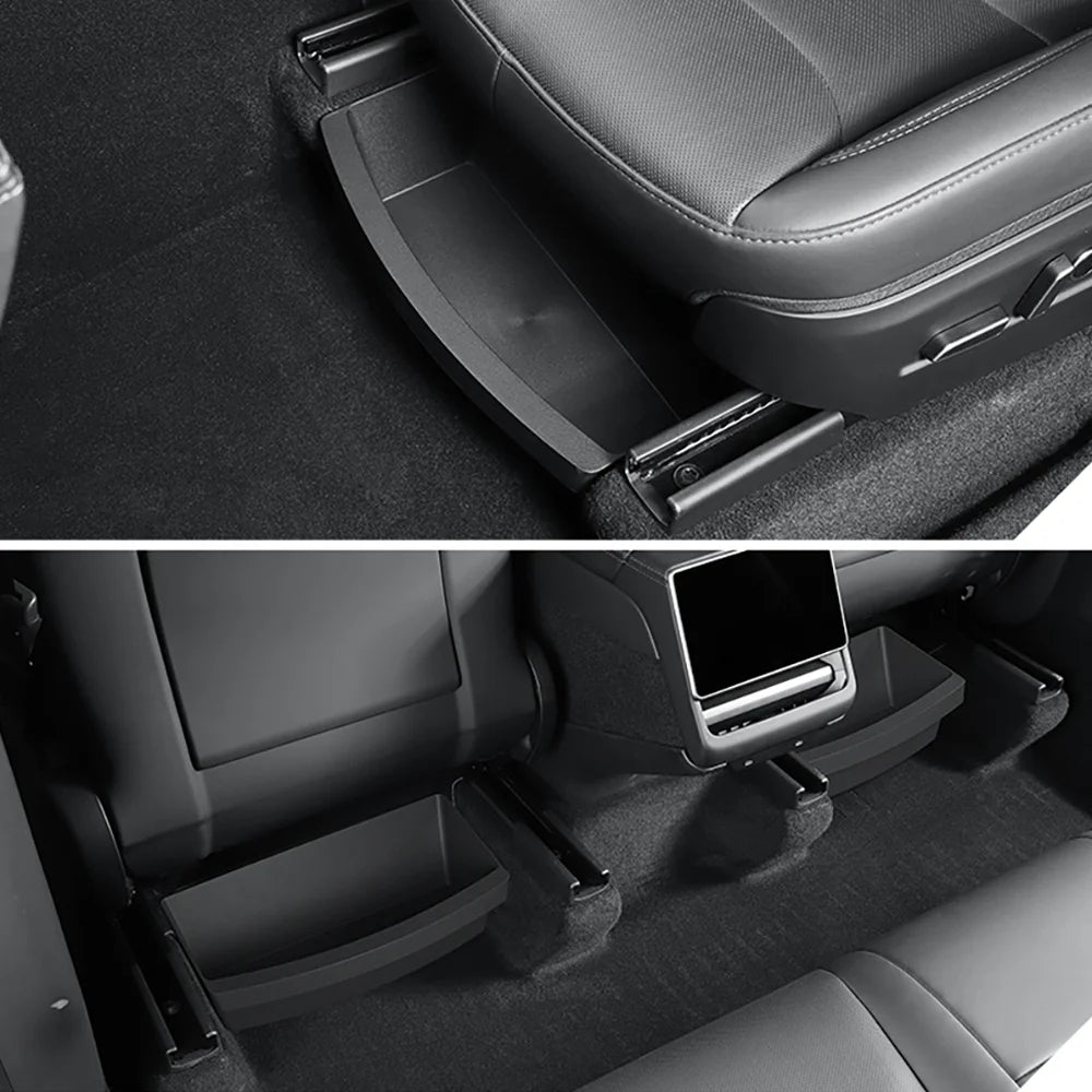 For Tesla New Model Y 2025 Launch Juniper Front Seats Under Seat drawer TPE Storage Box Beauty World Shop