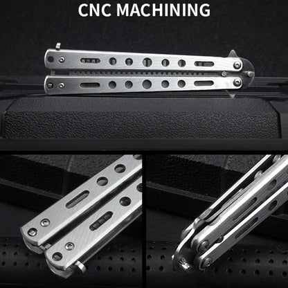 Foldable Comb Stainless Steel Practice Training Butterfly Knife Comb Beard Moustache Brushe Salon Hairdressing Hair Styling Tool Beauty World Shop