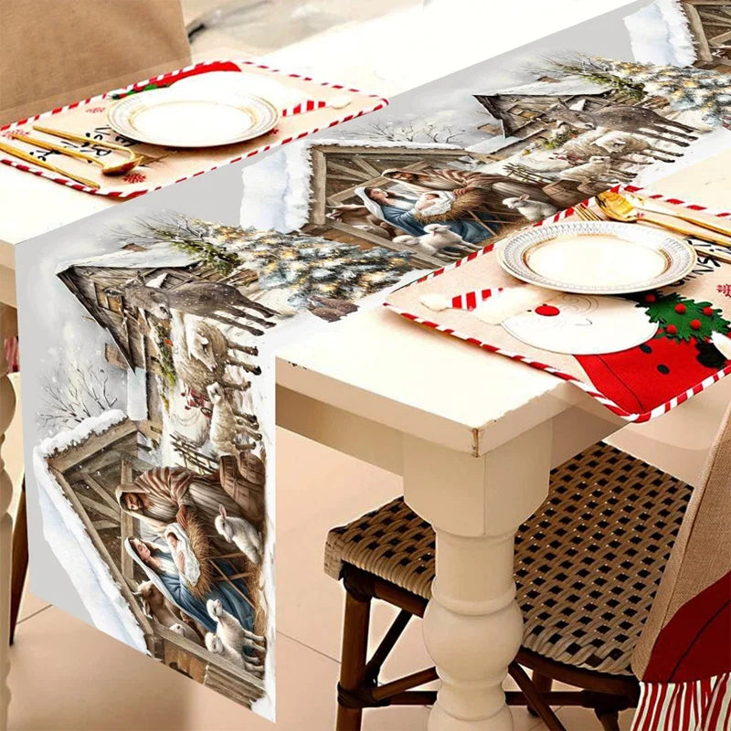 Christmas Table Runner Merry Christmas Decoration For Home Xmas Table Decor 2025 Navidad Notal Noel Ornament Happy New Year 2026 Beauty World Shop