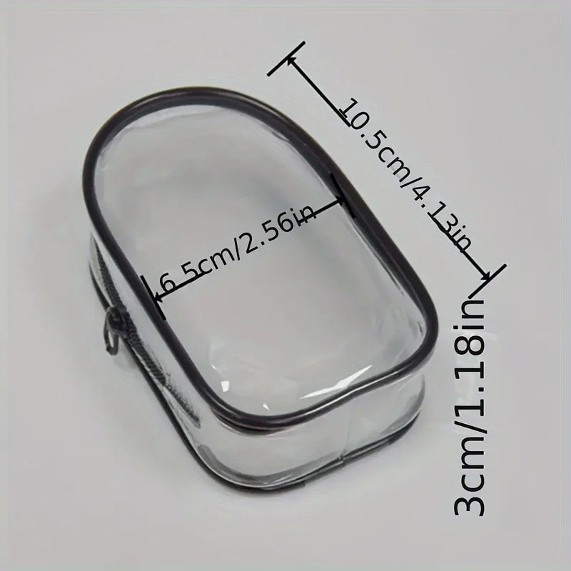 Portable Mini Clear Zipper Storage Bag - Space-Saving Organizer for Earphones & Chargers, Versatile with Handy Keychain Loop Beauty World Shop