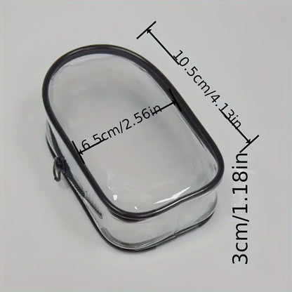 Portable Mini Clear Zipper Storage Bag - Space-Saving Organizer for Earphones & Chargers, Versatile with Handy Keychain Loop Beauty World Shop