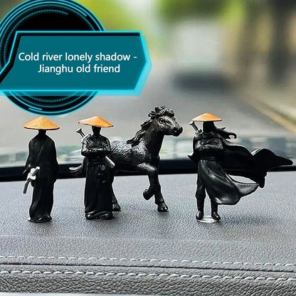 Resin Mini Figurines Decorative 50mm Ancient Sino-Japanese Samurai Warriors Office Cubicle Home Desktop Car Interior Model Gifts Beauty World Shop