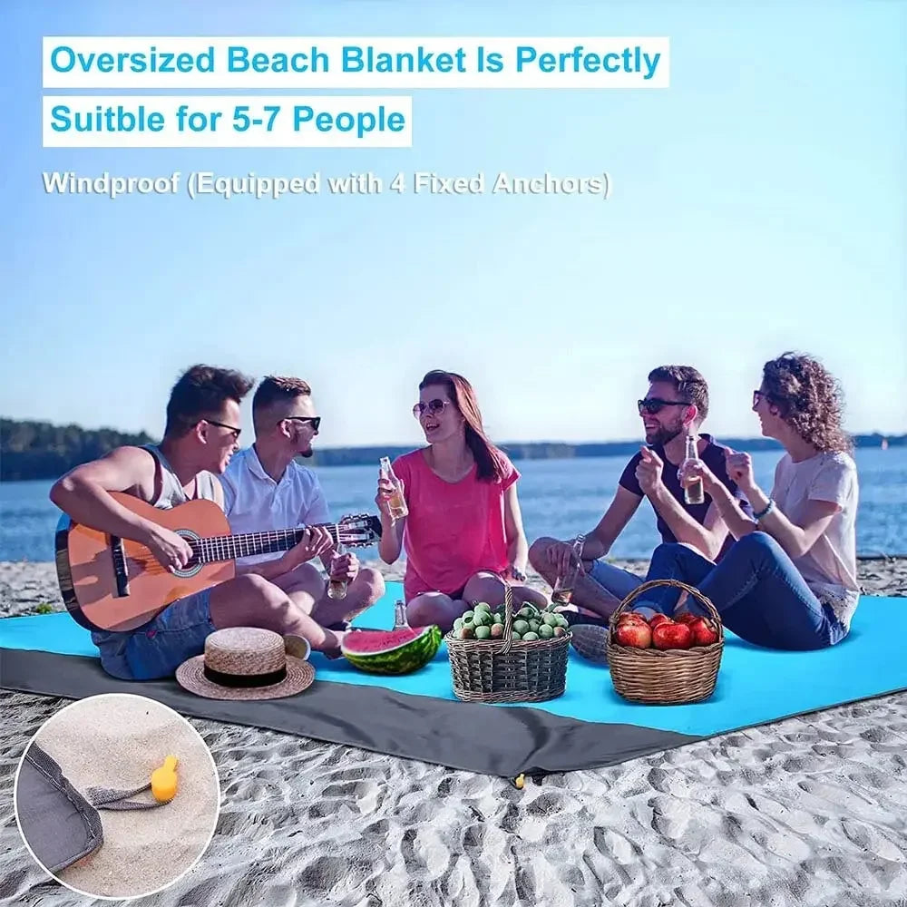 Beach Blanket Sandproof 200 X 210cm Waterproof Beach Mat Lightweight Picnic Blanket For Travel Hiking Sports Beauty World Shop