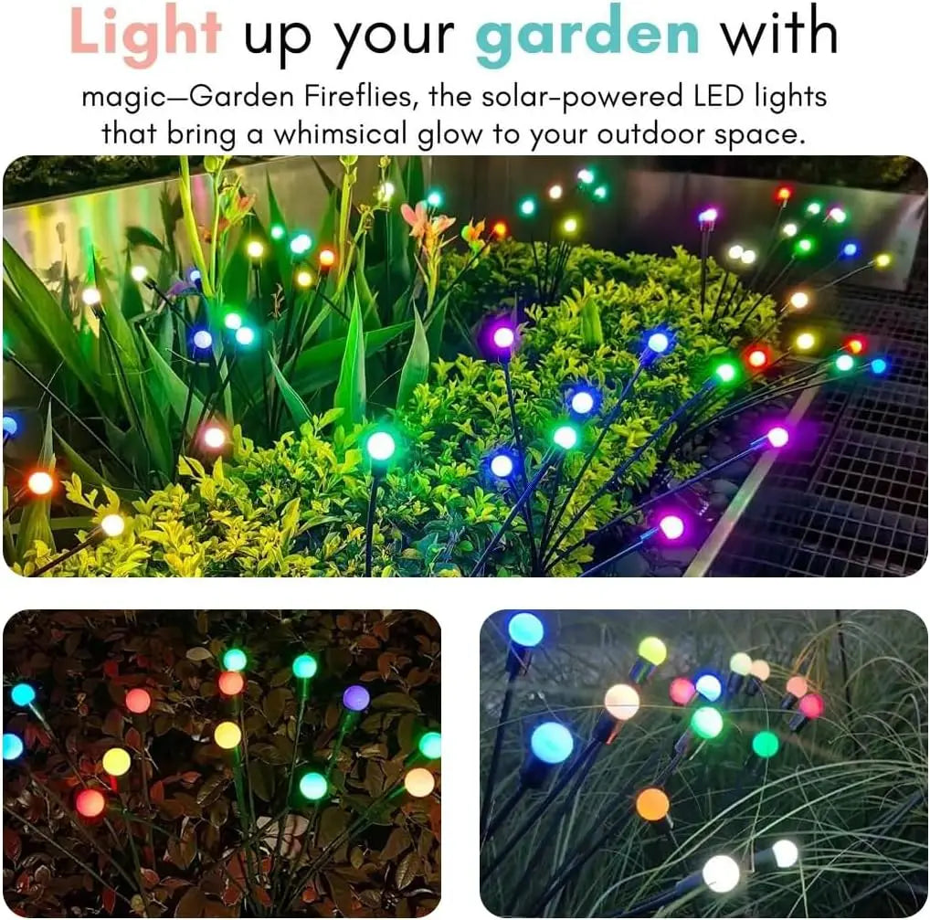 Garden Lights-New Upgraded Solar Powered Firefly Lights Outdoor Waterproof Vibran Garden Lights for Decorationi Beauty World Shop