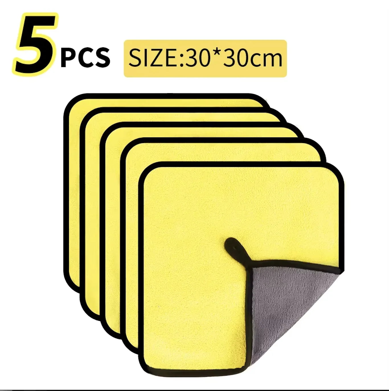1/2/3/6/10pcs 30X60cm Microfiber Car Cleaning Towels Soft Quick Drying for Windows Mirrors Wiping Rags Double Layer Wash Cloth Beauty World Shop