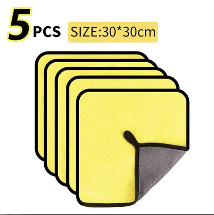1/2/3/6/10pcs 30X60cm Microfiber Car Cleaning Towels Soft Quick Drying for Windows Mirrors Wiping Rags Double Layer Wash Cloth Beauty World Shop