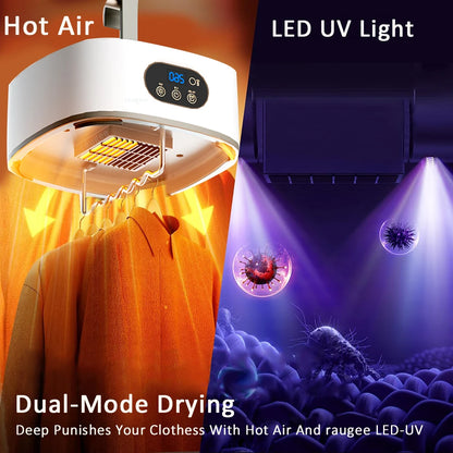 Portable Clothes Dryer Folded Electric Clothing Dryer Multifunctional Intelligent Timed Warm Laundry Dryer with Remote Control Beauty World Shop
