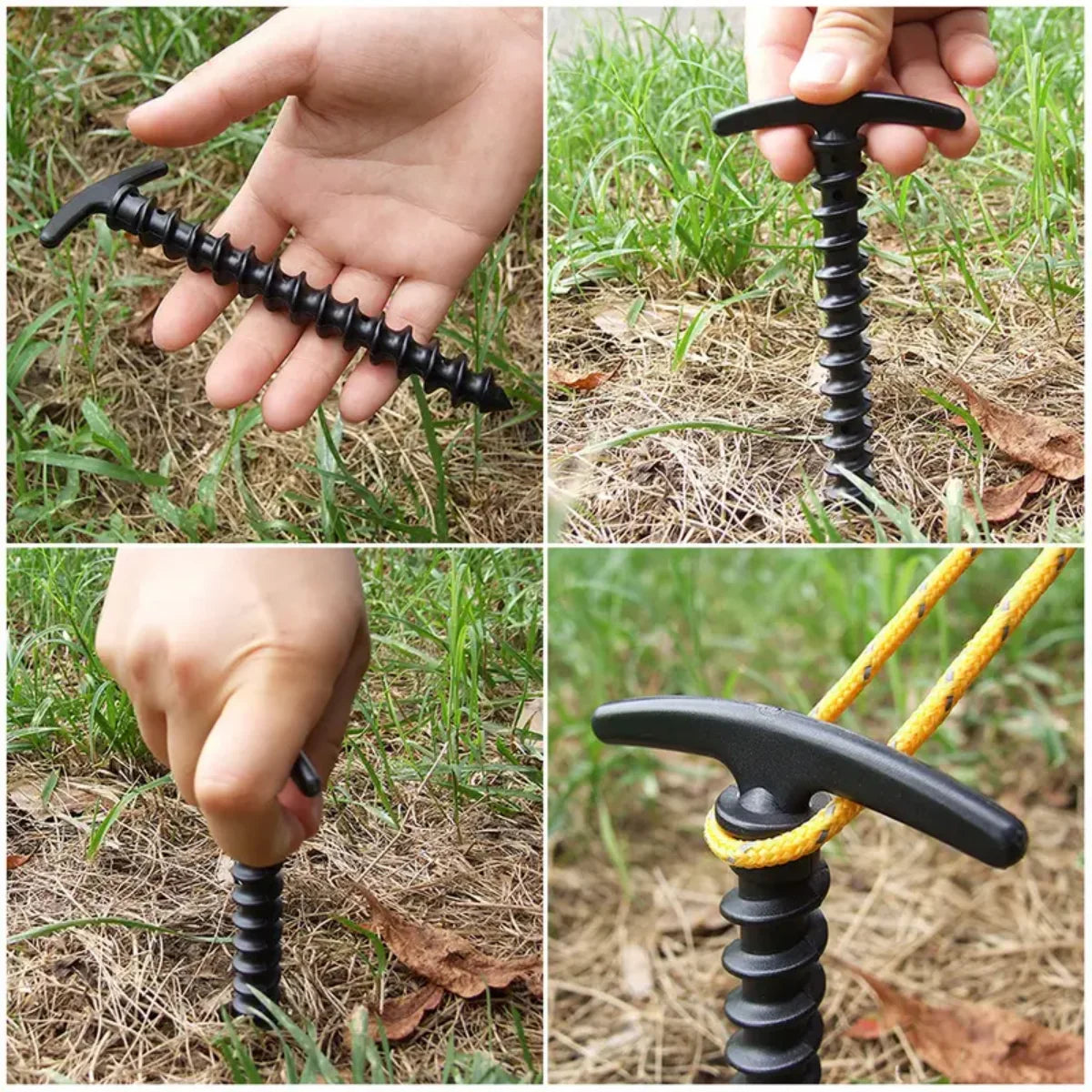 10 Pcs/Pack Outdoor Camping Tent Pegs Ground Nails Screw Anchor Stakes Pegs Hiking Tent Stakes Pins Tent Accessories Beauty World Shop