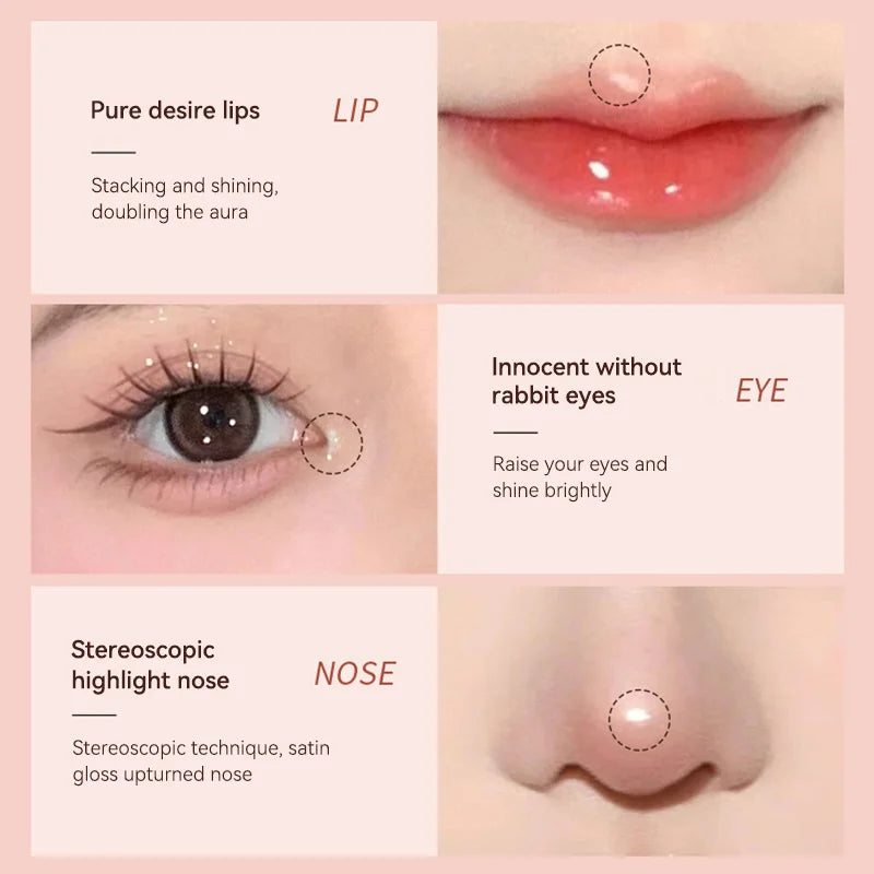 GECOMO 3D star eye double head silkworm pen, keep makeup lasting, waterproof and not easy to stain, brighten Beauty Trend Shop