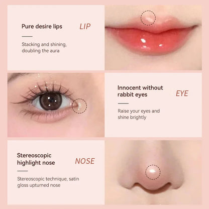 GECOMO 3D star eye double head silkworm pen, keep makeup lasting, waterproof and not easy to stain, brighten Beauty Trend Shop