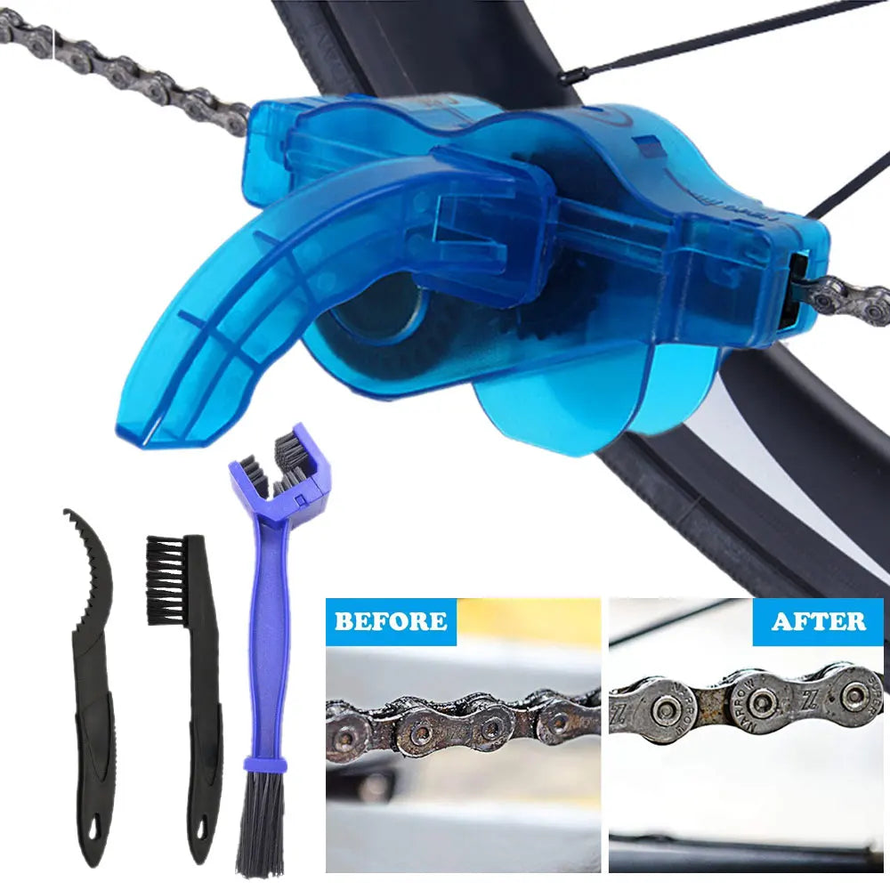 Bicycle Chain Cleaner Cycling Cleaning Kit Bike Wash Tool Set Bike Protection Oil Portable Outdoor Mountain Bicycle Repair Tools Beauty World Shop