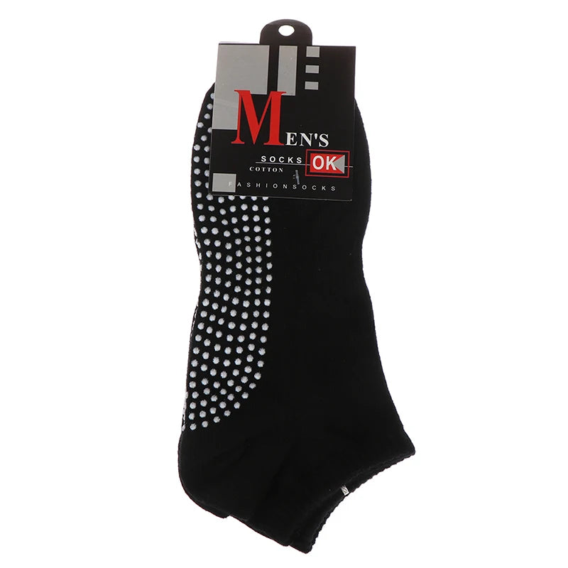 1pair Men's Cotton Non-slip Yoga Socks With Grips Breathable Anti Skid Floor Socks For Pilates Gym Fitness Size 39-44 Beauty World Shop