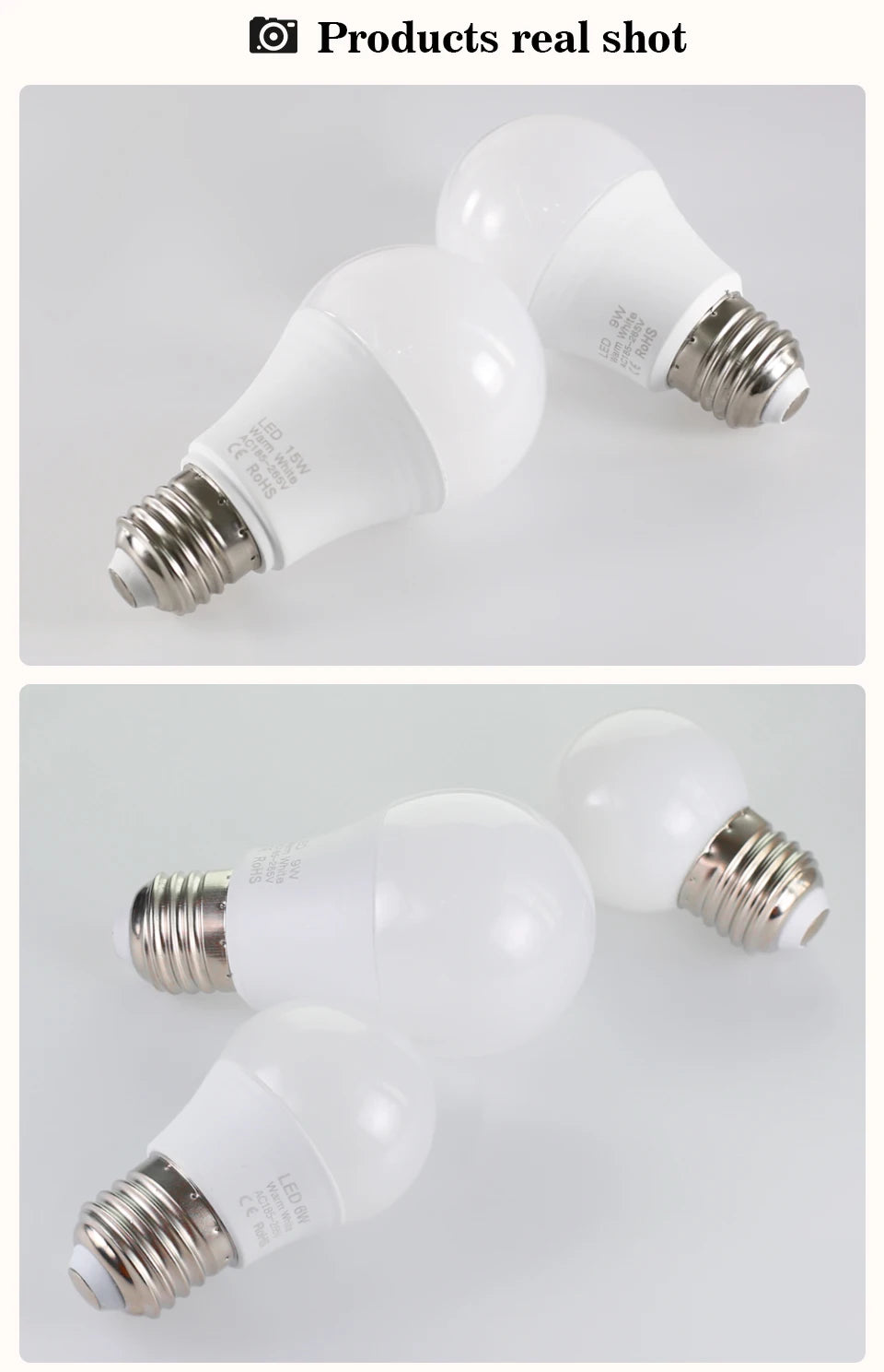 4pcs/lot E27 LED Bulb Lamps AC 220V SMD2835 3W 6W 9W 12W 15W 18W Lampada Led Light Bulbs Living Room Home Indoor LED Bombilla Beauty World Shop